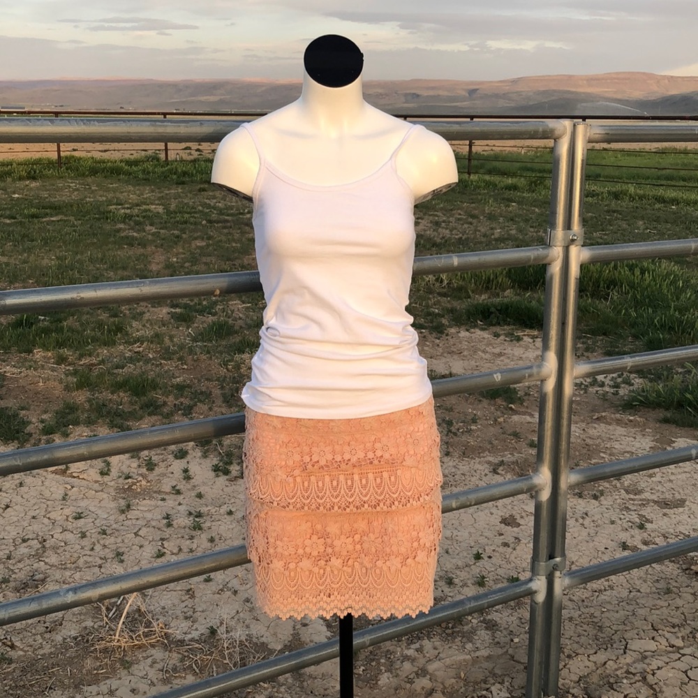 American eagle lace pink mini skirt